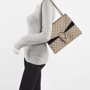Gucci Beige/Ebony GG Supreme Dionysus Medium Shoulder Bag